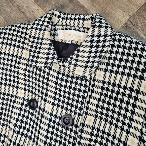 Xerxes Suit 10 Houndstooth Double Breasted Blazer Pencil Skirt Wool Corpcore - Picture 4 of 13